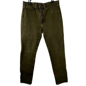 Veronica Beard Debbie 10" Cropped Skinny Jean - Green Size 27